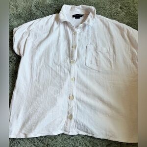HATCH Cotton Gauze Button Down Short Sleeve Size 2 Medium Maternity